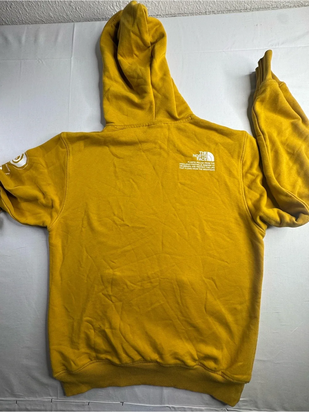 The North Face Men's Mustard Yellow Graphic Pullover Hoodie